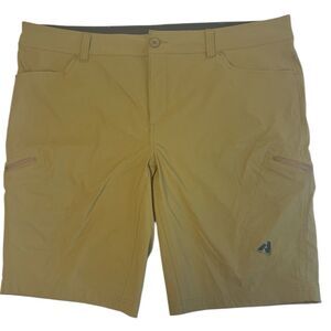 Eddie Bauer FirstAscent Guide Pro Shorts Men’s 44 Tan Hiking Zip Pockets Outdoor